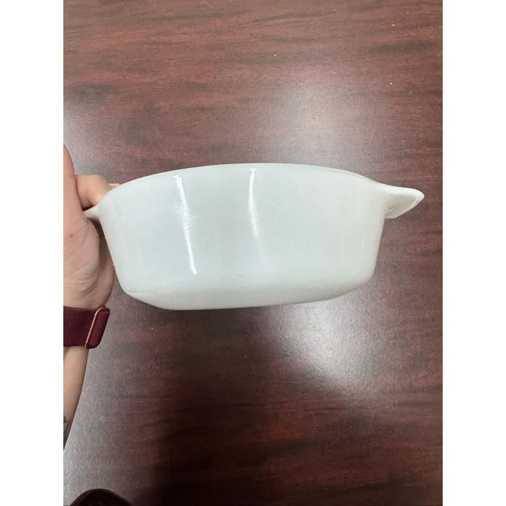 Anchor Hocking Fire King Milk Glass 1 Quart Casserole Dish- Blue Cornflower